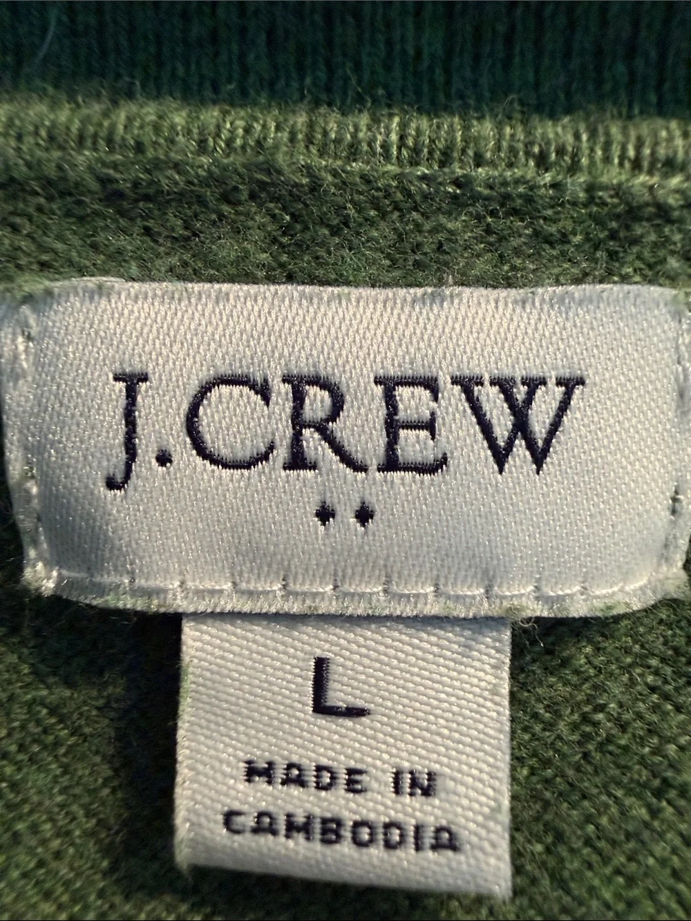 J. Crew Olive Green Collared V-Neck Sweater